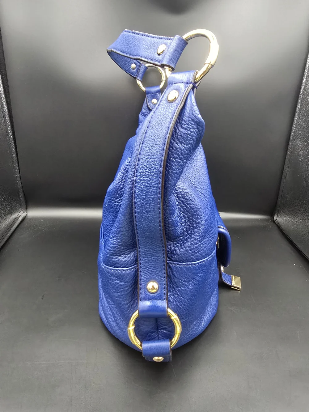 Michael Kors Blue Pebbled Leather Hobo Bag